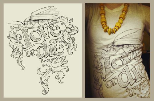 创意LOVE字t恤衫图案设计